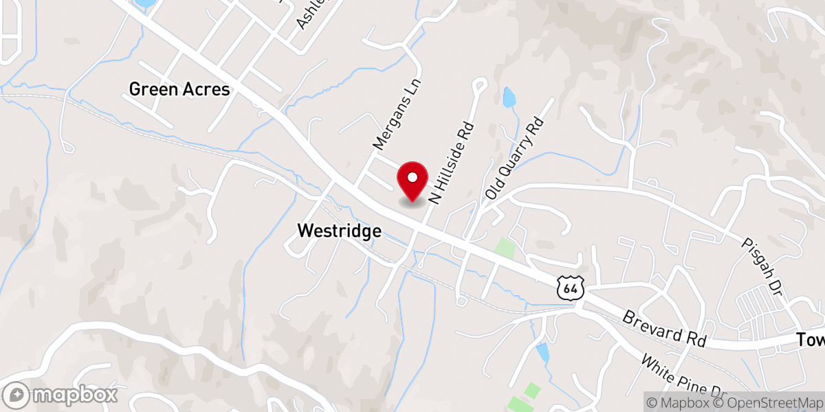 Map showing location of Hendersonville Church of God
