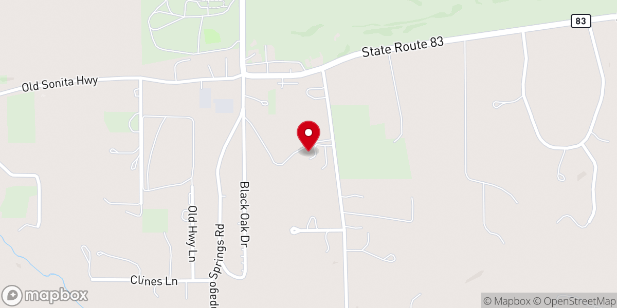Map showing location of Our Lady of the Angels Mission