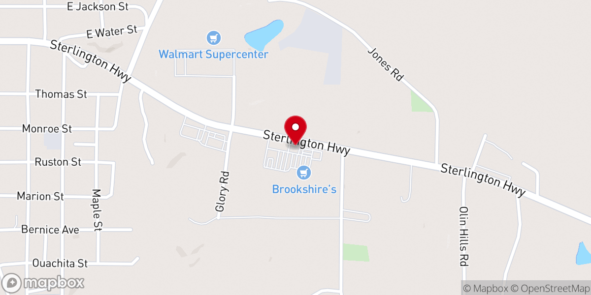 Map showing location of Farmerville Town Hall