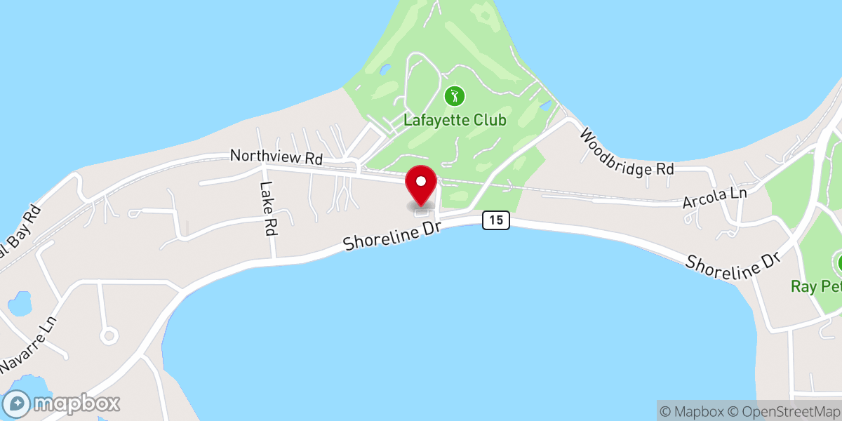 Map showing location of St Martin's By the Lake Church