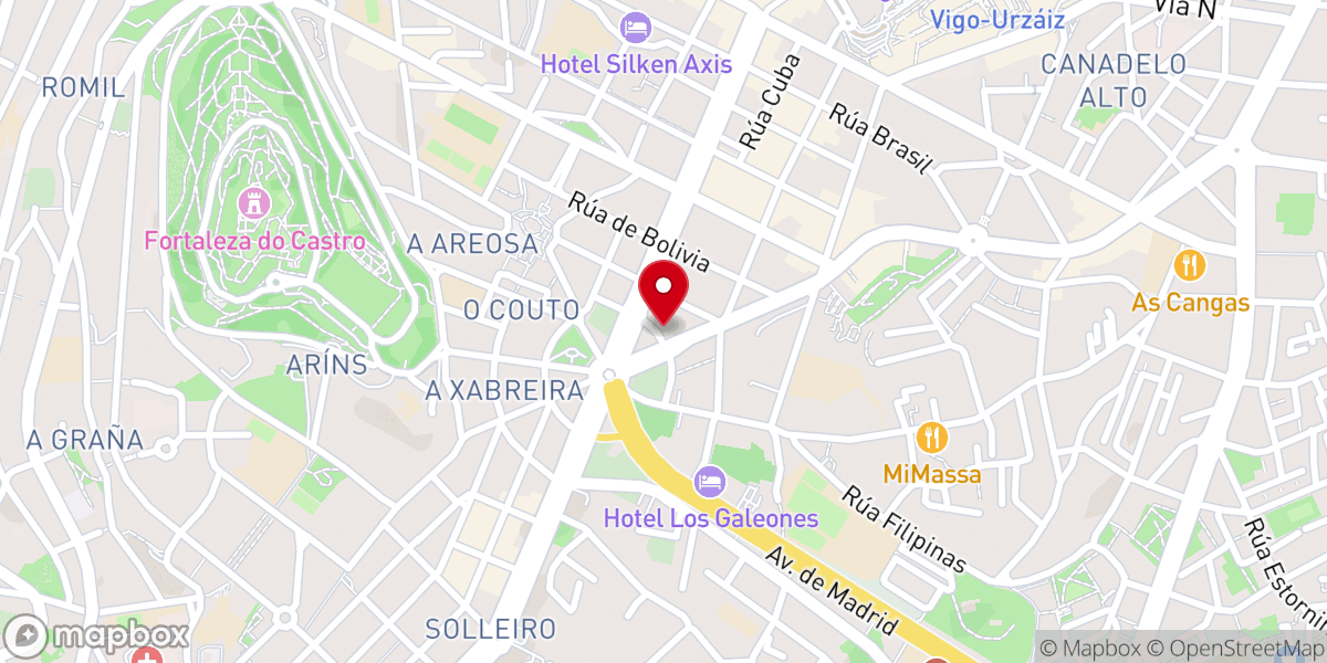 Map showing location of Parroquia do Corazón de María de Vigo