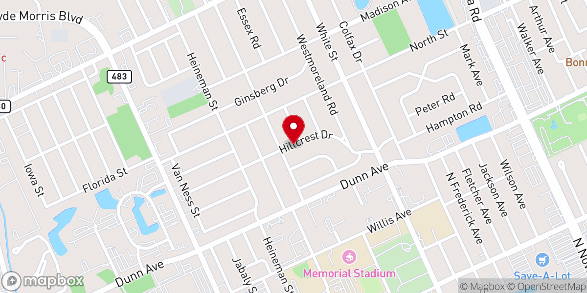 Map showing location of Magnolia Baptist Church