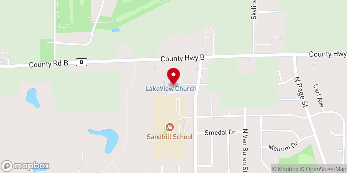 Map showing location of LakeView Church