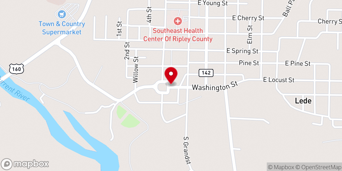 Map showing location of Ripley County Chamber-Commerce