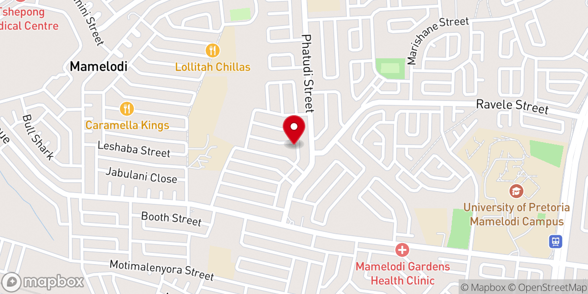 Map showing location of MCSA Mamelodi East Church