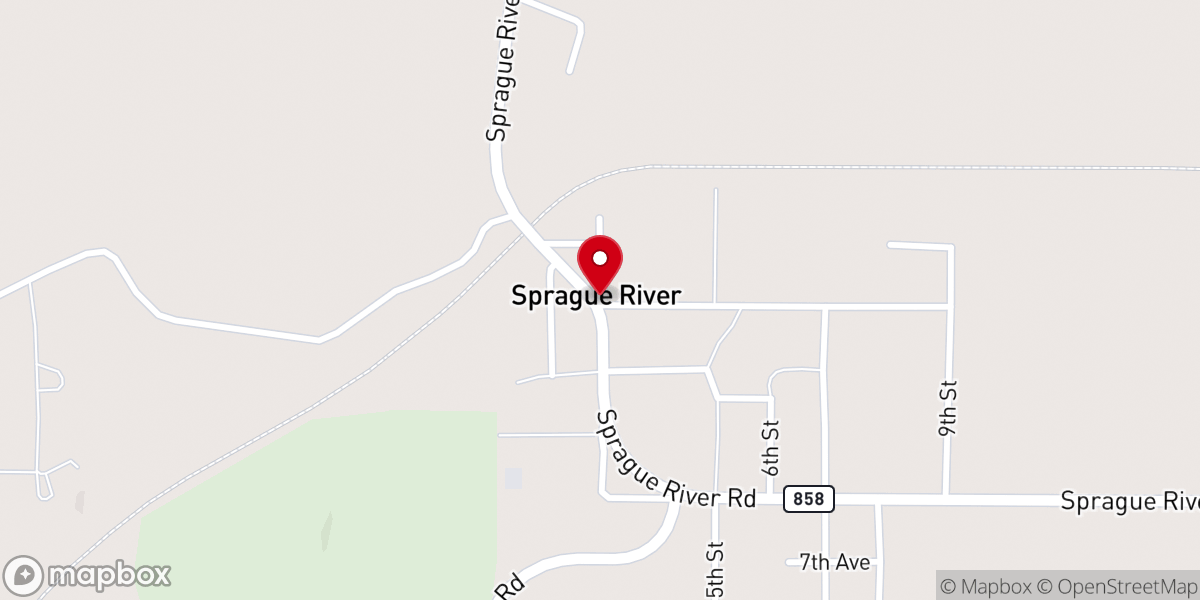 Map showing location of Sprague River