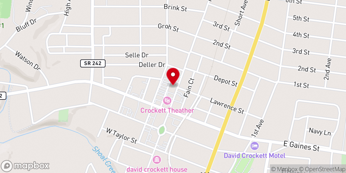 Map showing location of Downtown Church of Christ