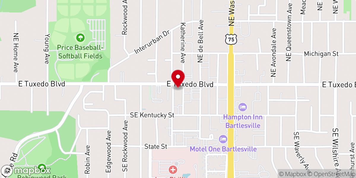 Map showing location of Crossroads Baptist Church