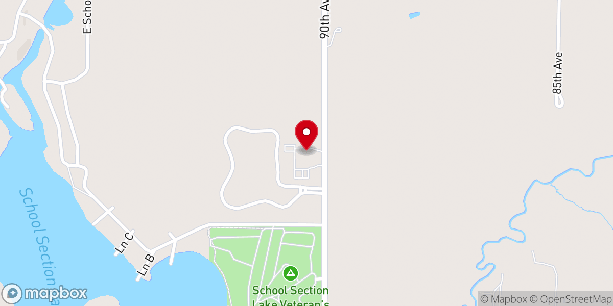 Map showing location of Chapel of the Lakes Lutheran Church