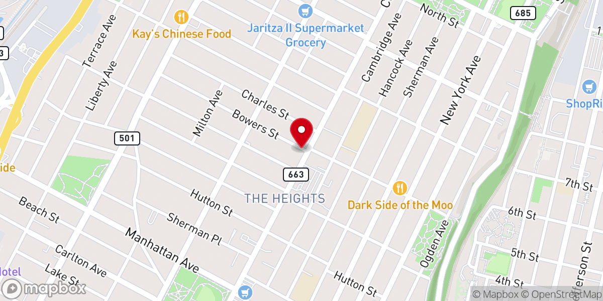 Map showing location of Abundant Joy Christian Center