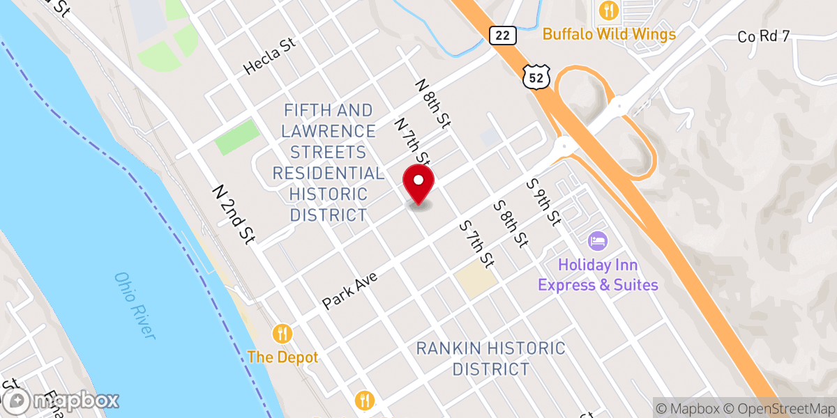 Map showing location of Saint Paul Lutheran Church