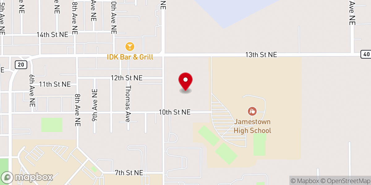 Map showing location of Temple Baptist Church