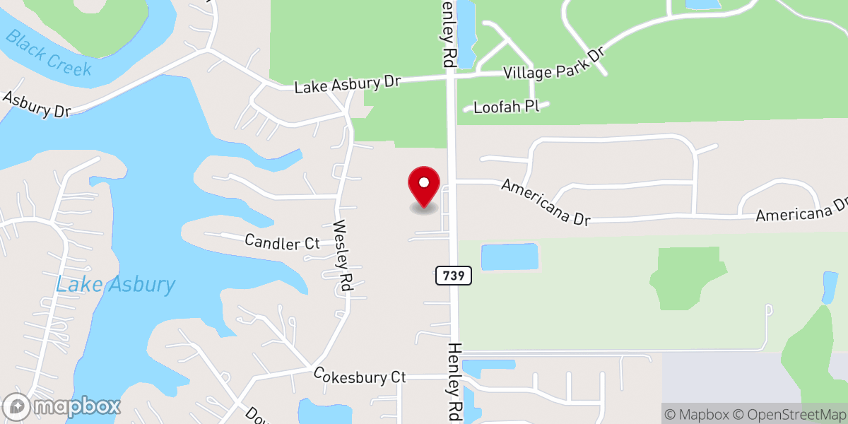 Map showing location of Lake Asbury Baptist Church