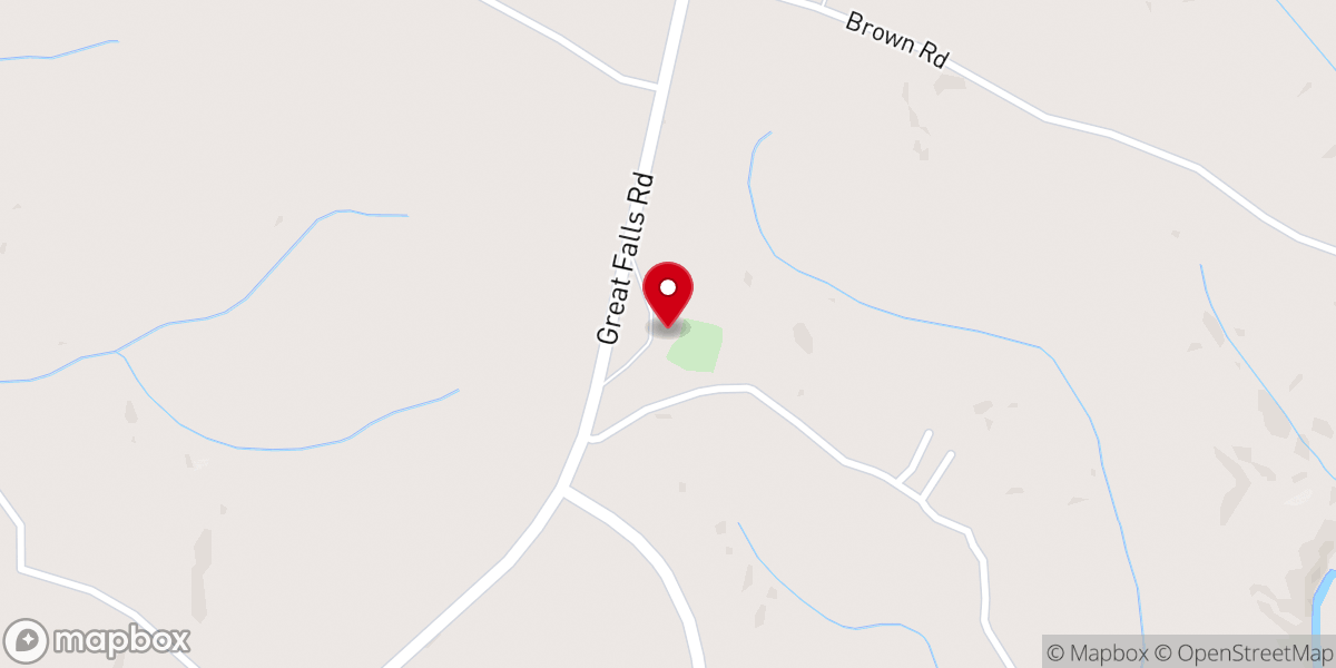 Map showing location of Camp Creek Church
