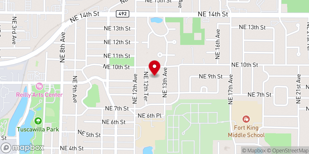 Map showing location of Unity of Ocala Church