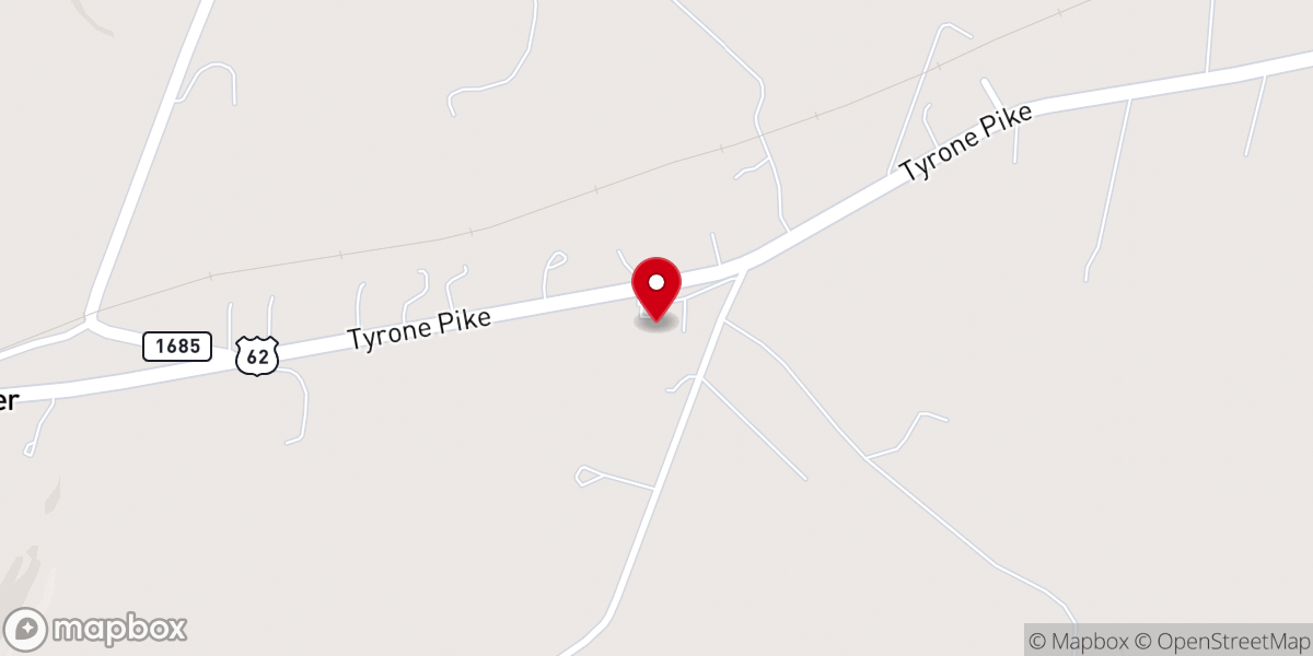 Map showing location of Griers Creek Church
