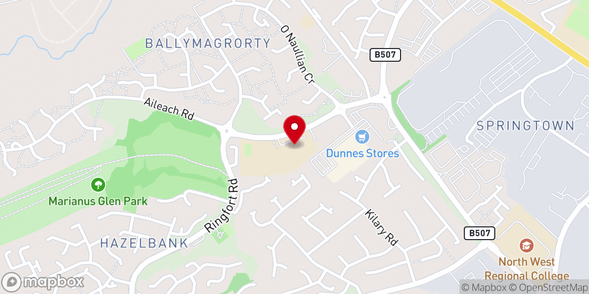 Map showing location of Ballymagroarty Parish