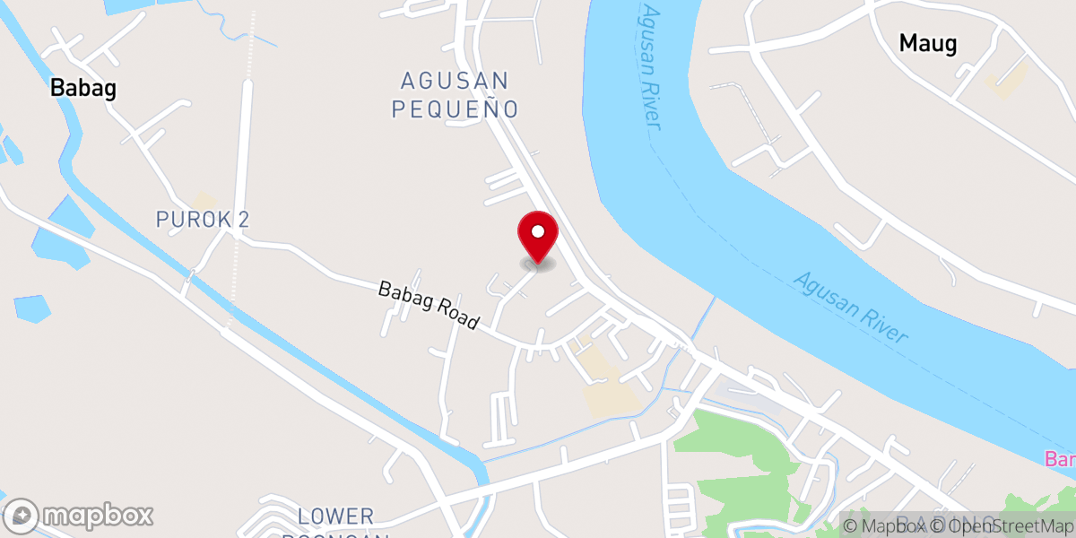 Map showing location of Bible Baptist Church, Agusan Pequeño