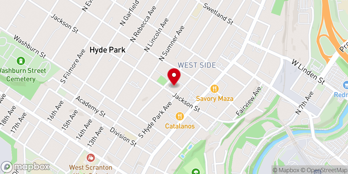 Map showing location of Jackson St Baptist Church