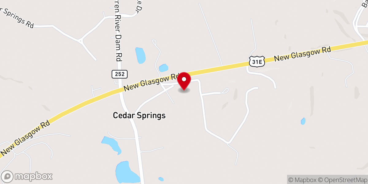 Map showing location of Freedom Hill Church
