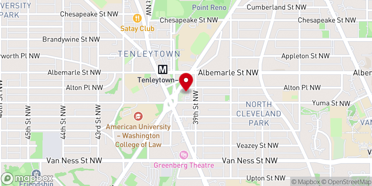 Map showing location of Wisconsin Avenue Baptist Church