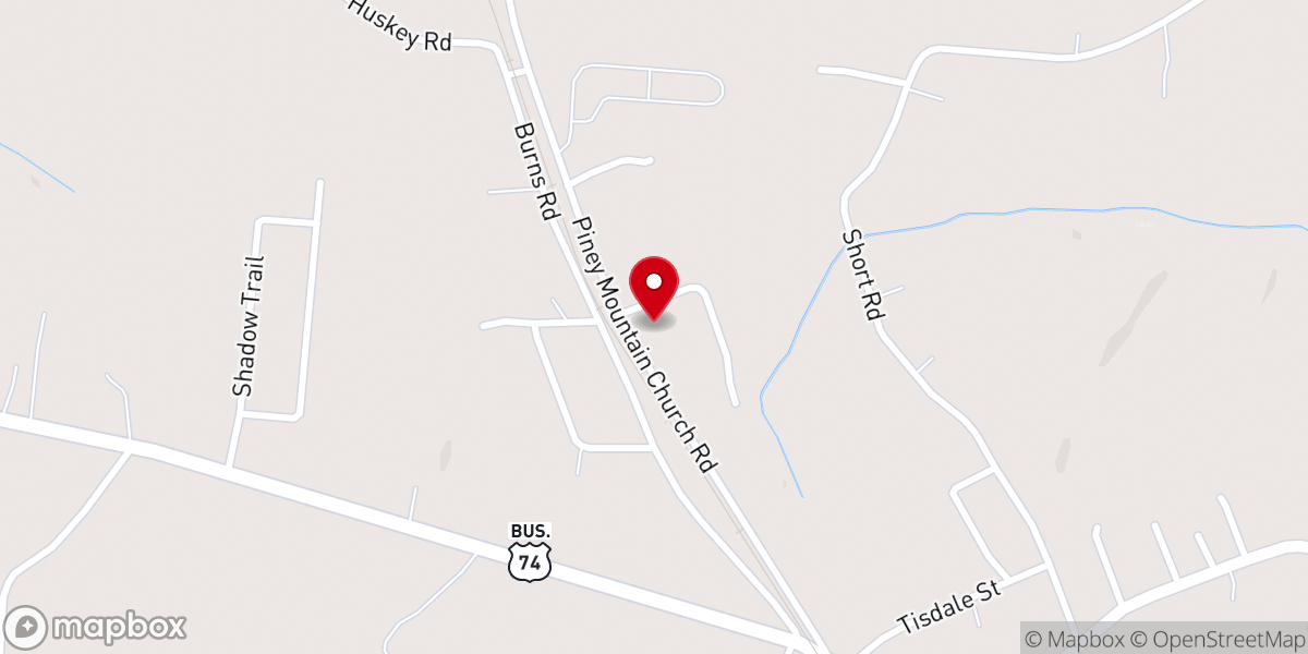 Map showing location of Jack Green wrecker service