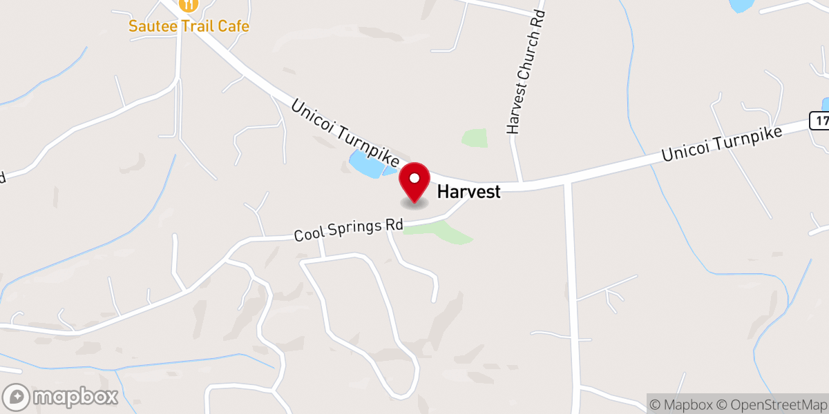 Map showing location of Cool Springs Church