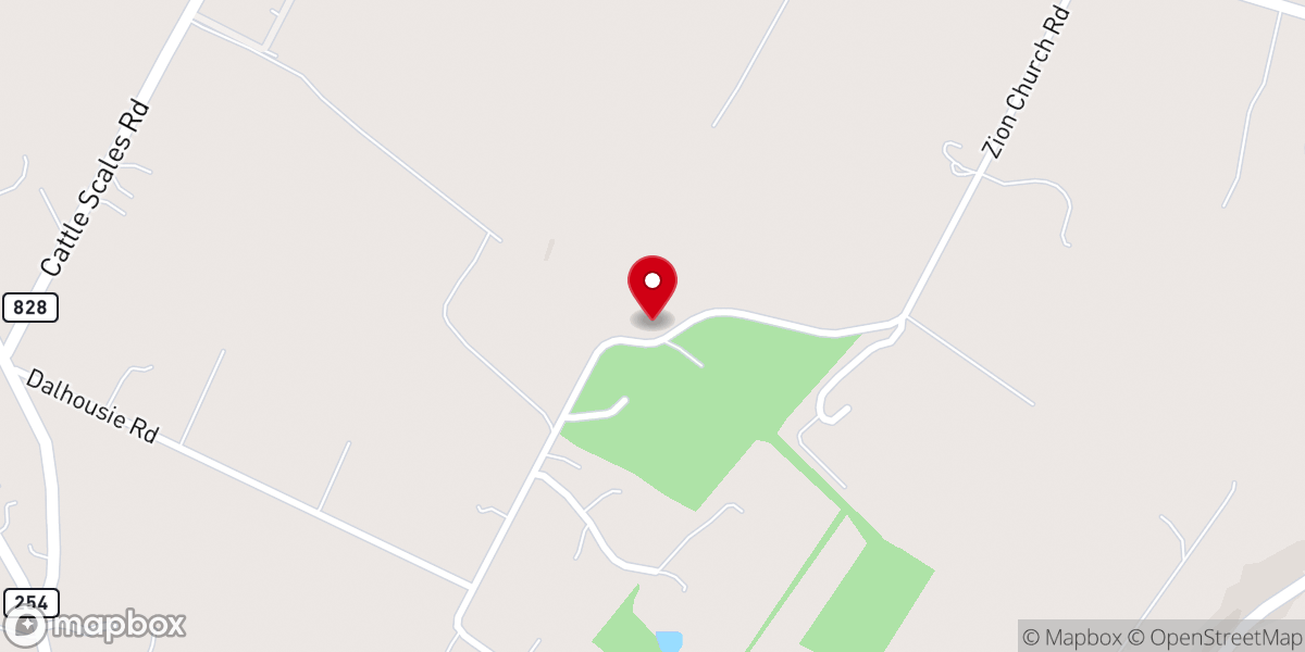 Map showing location of Zion Evangelical Lutheran Church