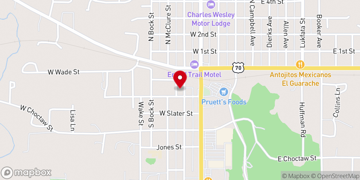 Map showing location of First Presbyterian Church