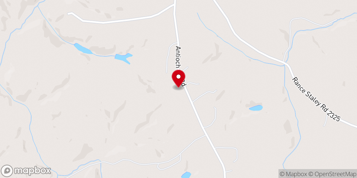 Map showing location of Antioch Baptist Church