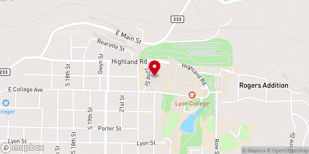 Map showing location of Brown Chapel