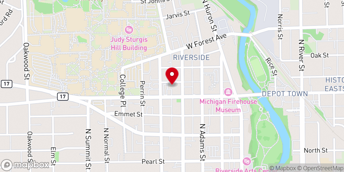 Map showing location of Saint John The Baptist Church Food Pantry