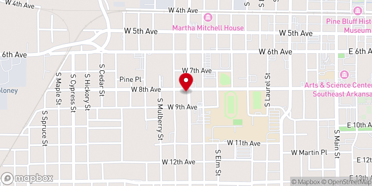 Map showing location of Cherry Street AME Zion Church Rev. Victor Patterson, Pastor