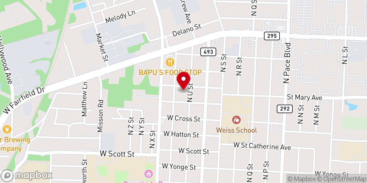 Map showing location of Joy Baptist Church