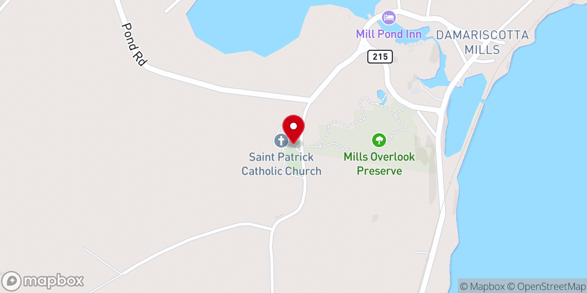 Map showing location of St. Patrick's Church