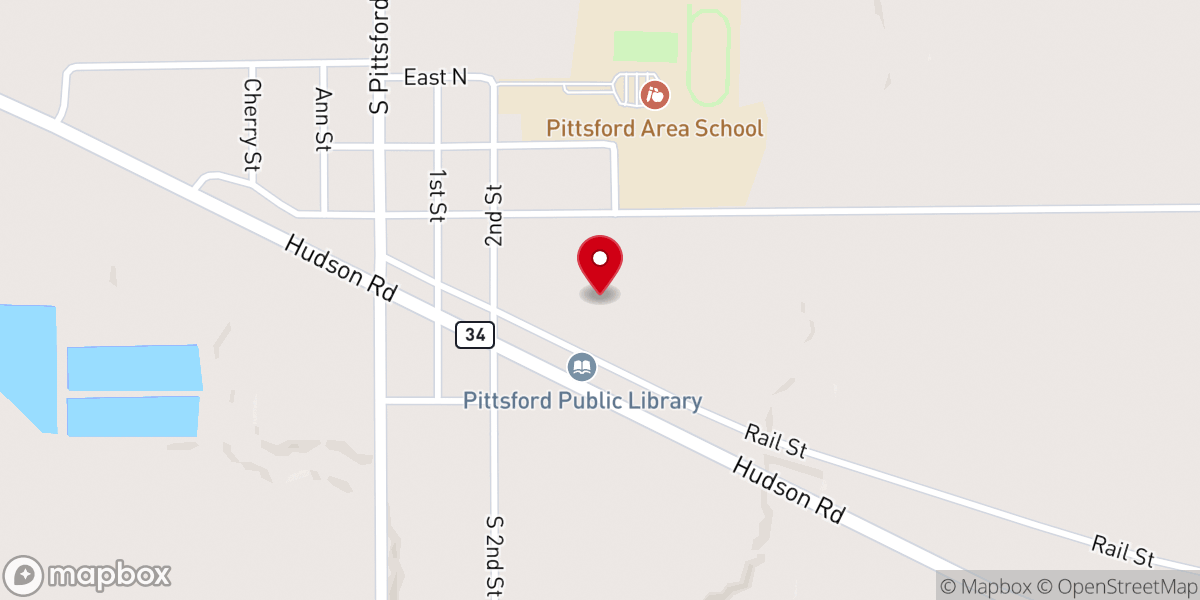 Map showing location of Pittsford Wesleyan Church
