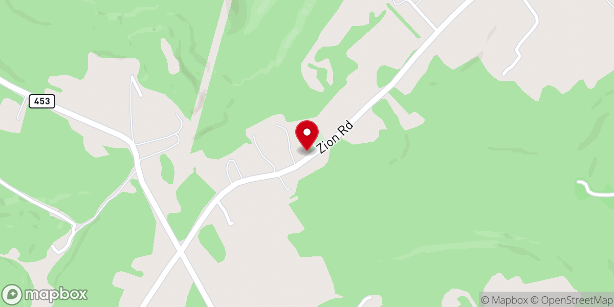 Map showing location of Mount Zion Methodist Church