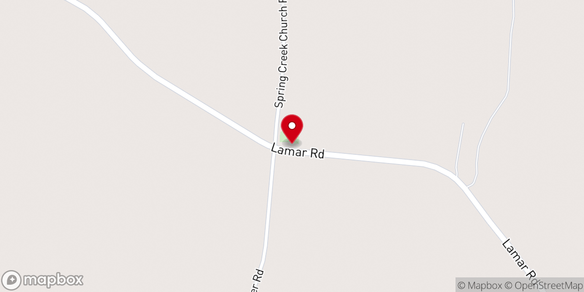 Map showing location of Spring Creek Church