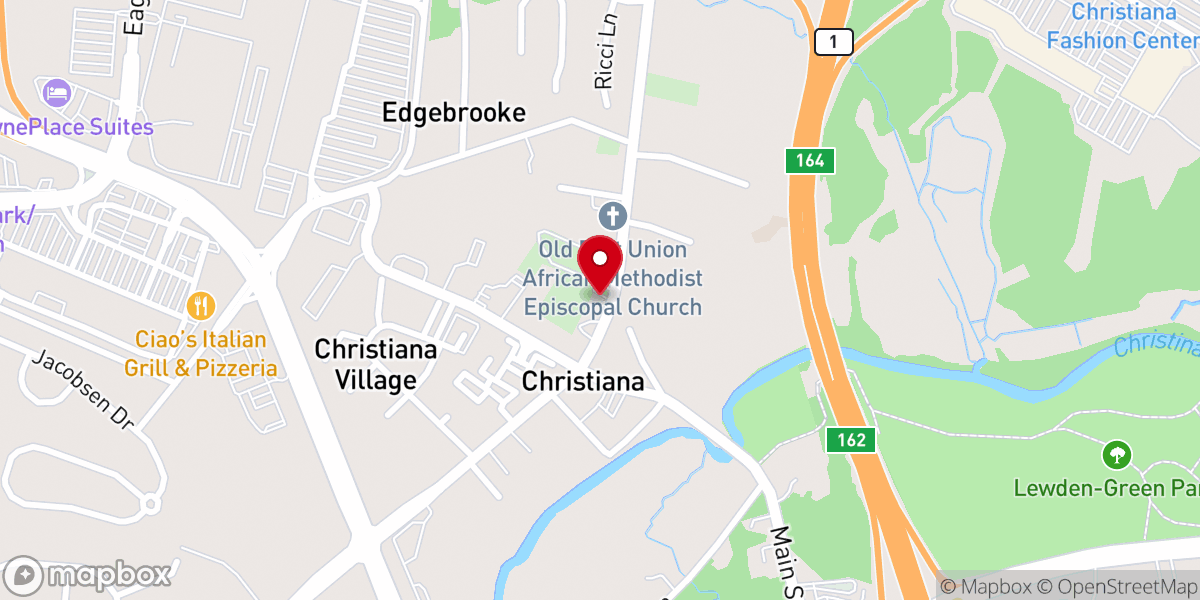 Map showing location of Christiana Presbyterian Church
