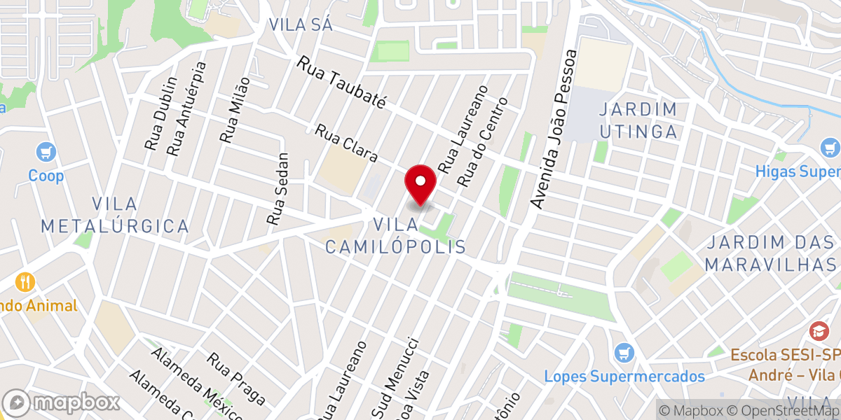 Map showing location of Igreja Evangélica Assembléia de Deus em Utinga