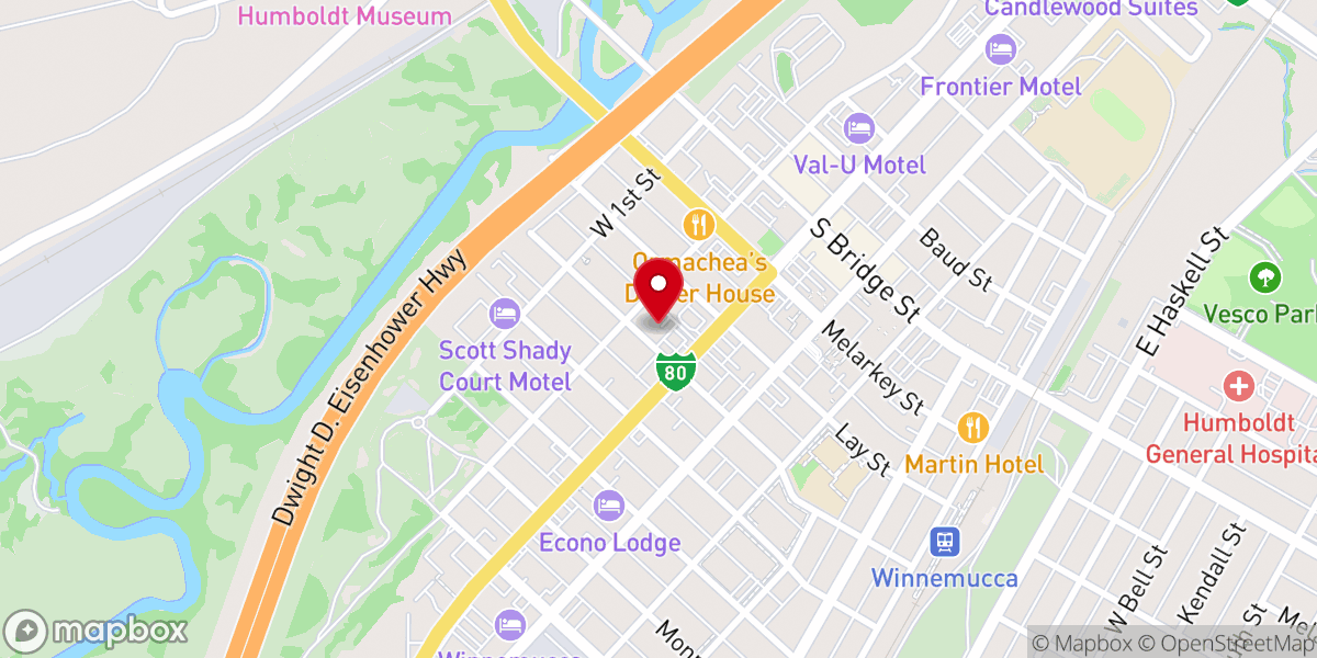 Map showing location of Calvary Chapel Winnemucca