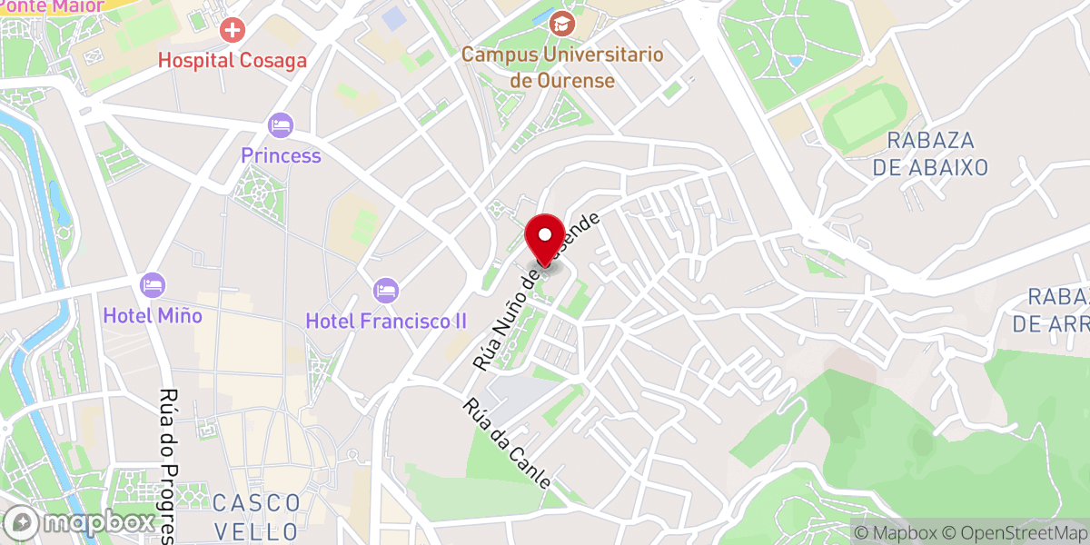 Map showing location of Reverendos Padres Paules