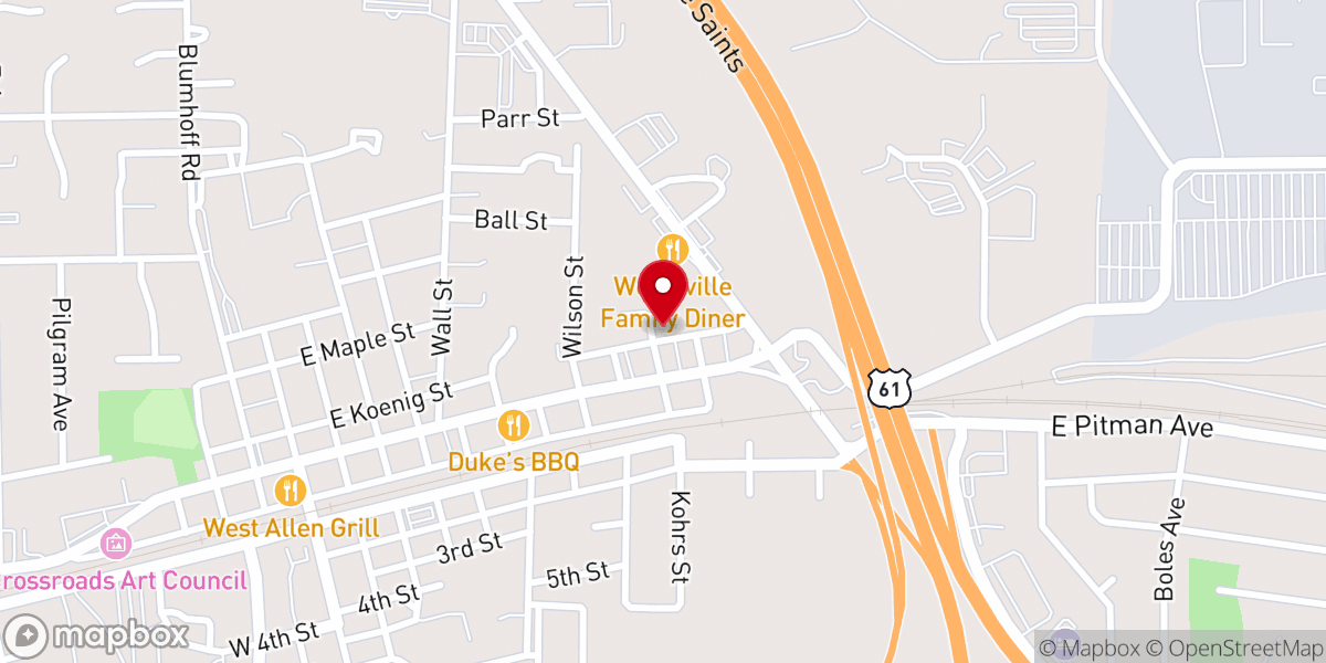 Map showing location of grant ame church