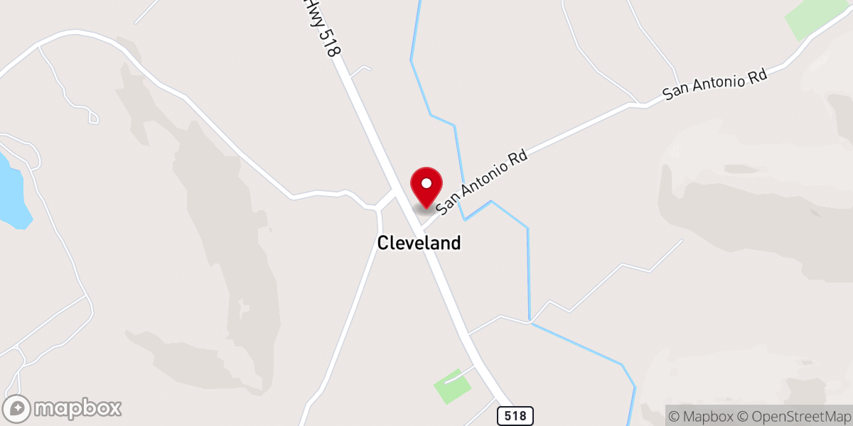 Map showing location of San Antonio Catholic Church