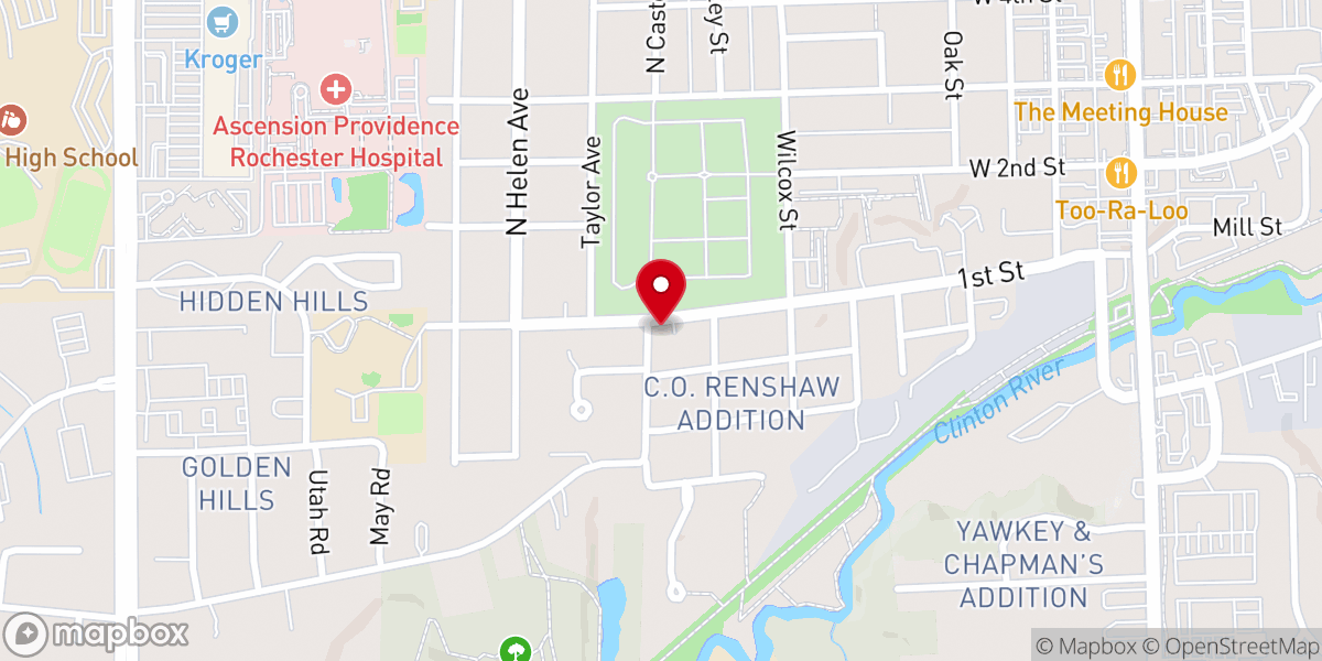 Map showing location of Bethany Pentecost Tabernacle