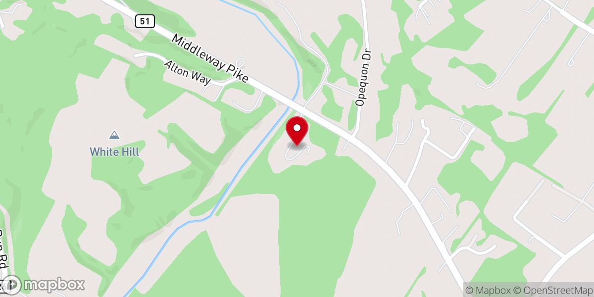 Map showing location of Priest Field Pastoral Center