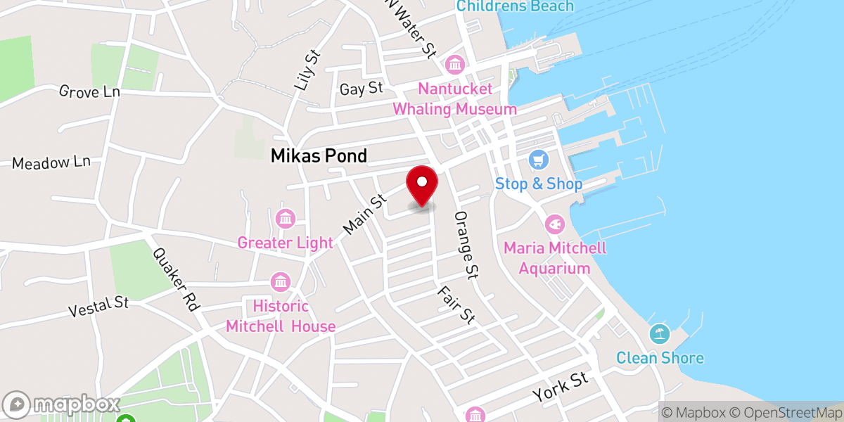 Map showing location of Nantucket Friends Meeting for Worship
