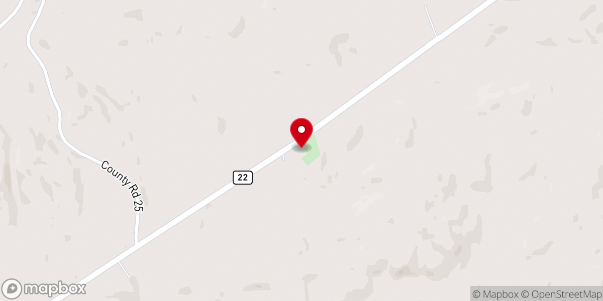 Map showing location of New Union Baptist Church