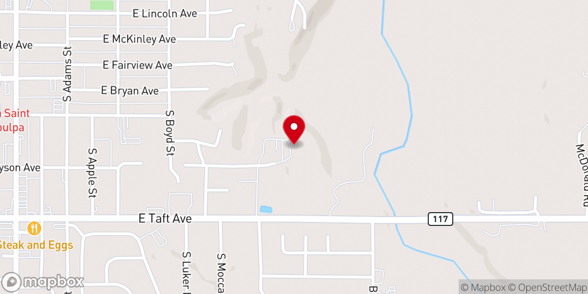 Map showing location of Sacred Heart Church