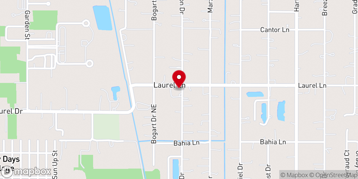 Map showing location of Suncoast Baptist Church